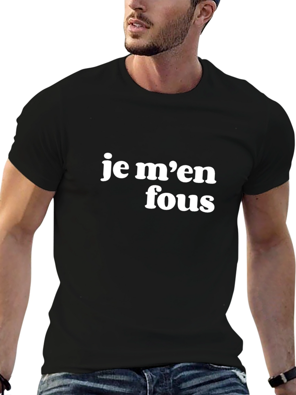 Je Men Fous Graphic Tee - Casual Black T-Shirt