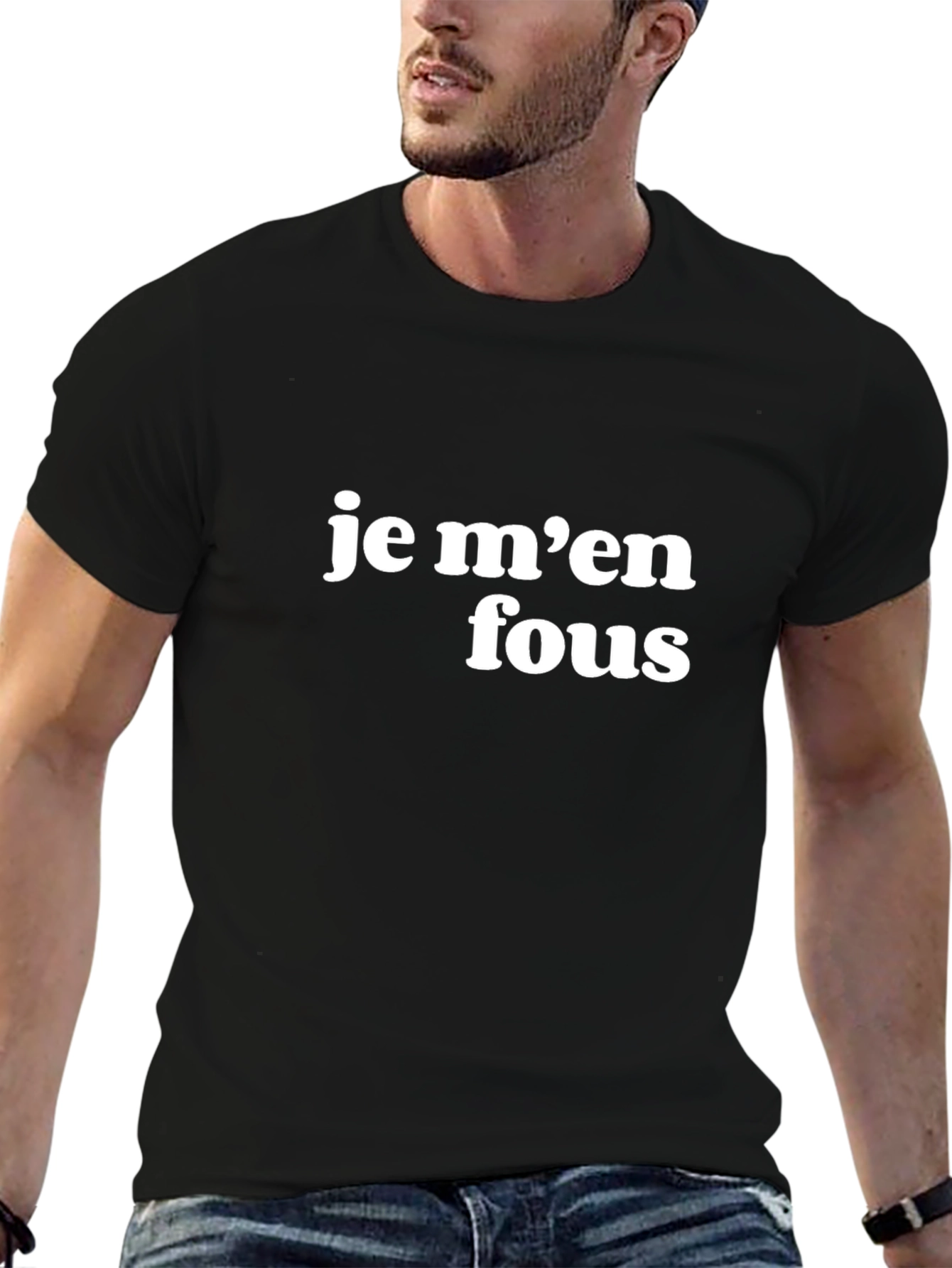 Je Men Fous Graphic Tee - Casual Black T-Shirt