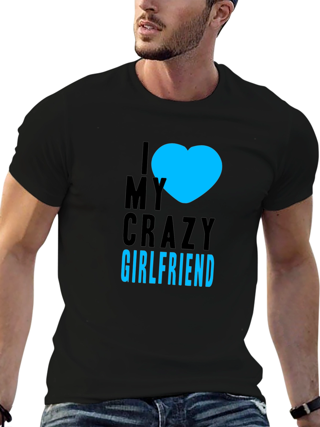 I Heart My Crazy Girlfriend - Black T-Shirt