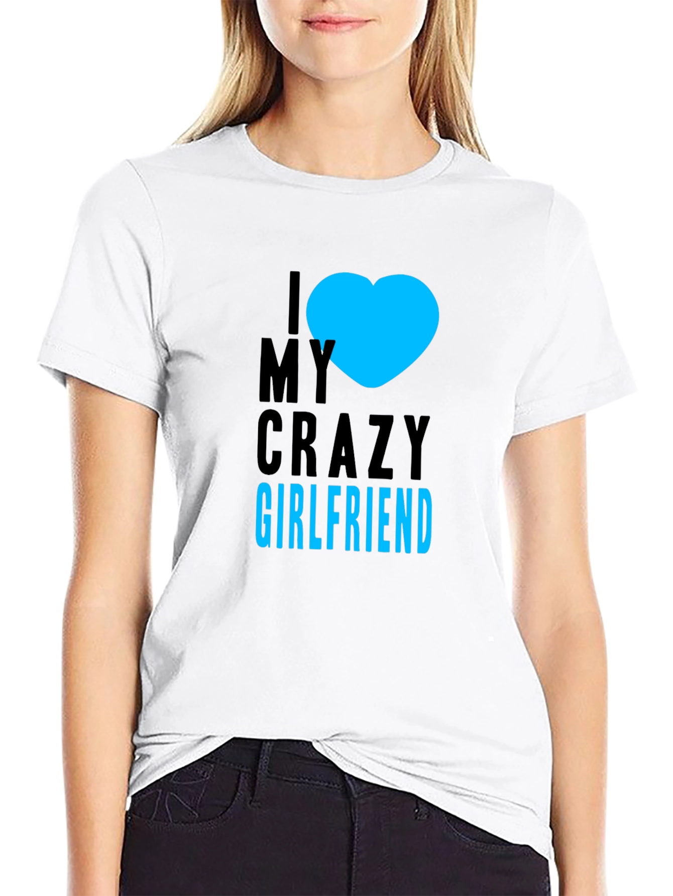 I Heart My Crazy Girlfriend - Black T-Shirt