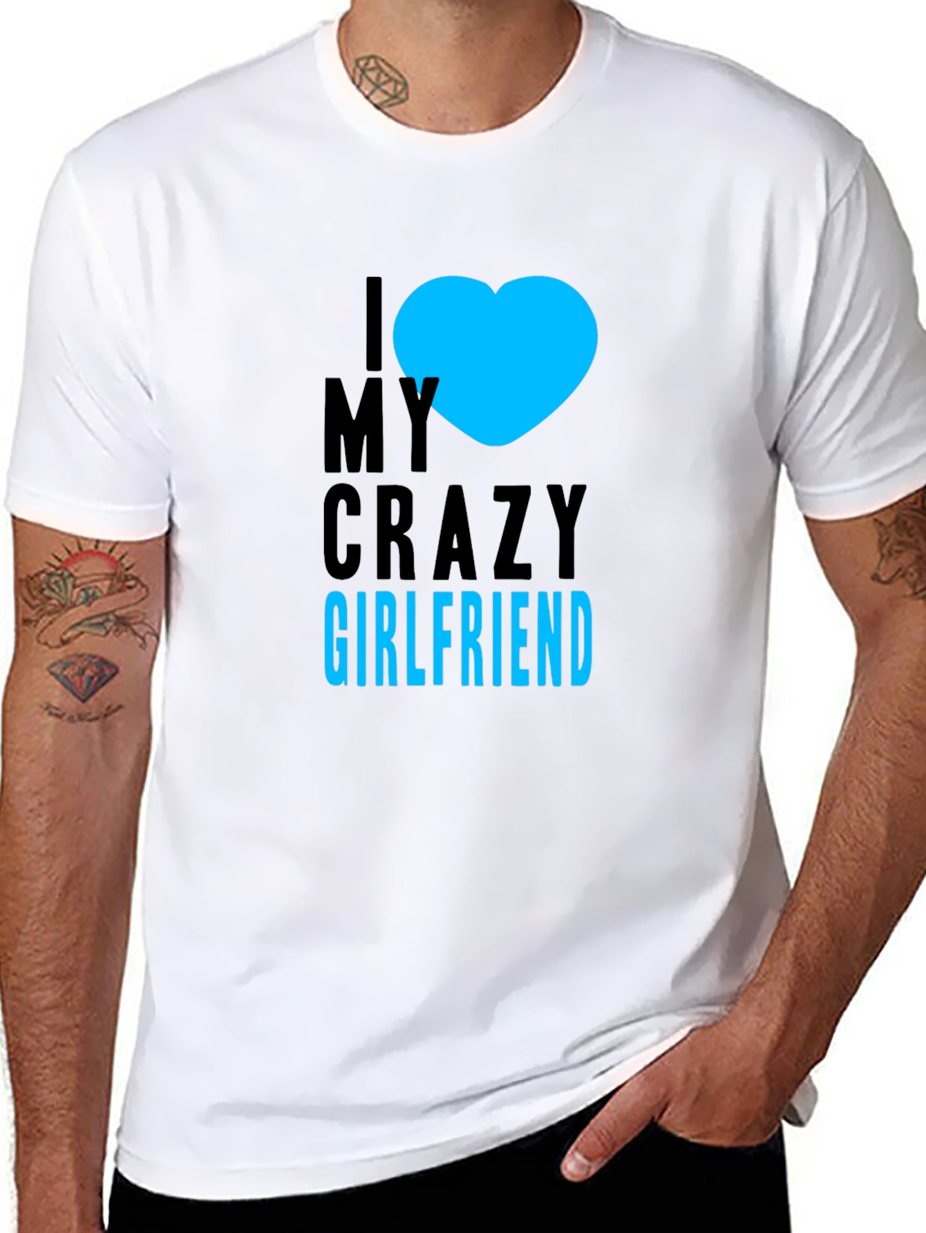 I Heart My Crazy Girlfriend - Black T-Shirt