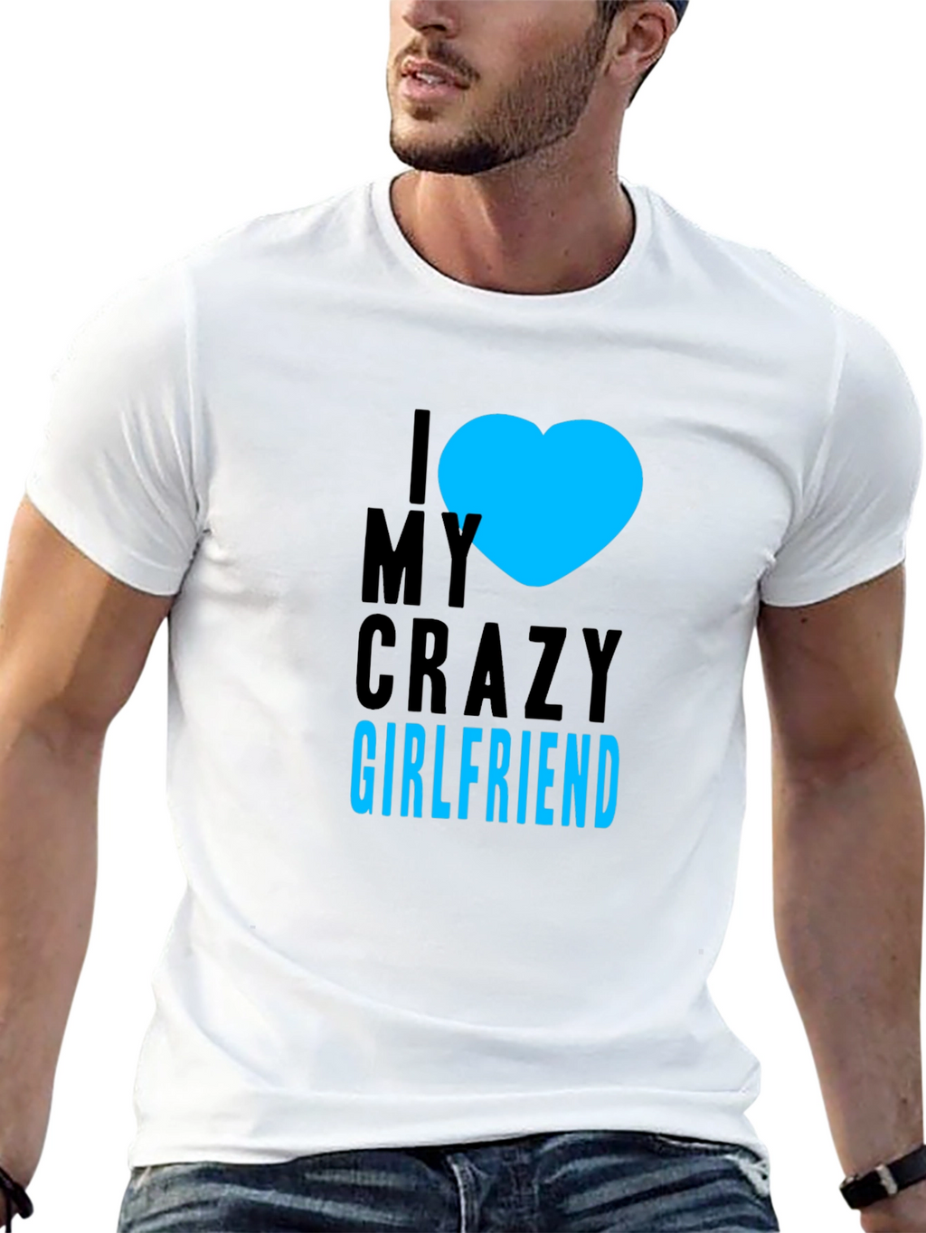 I Heart My Crazy Girlfriend - Black T-Shirt