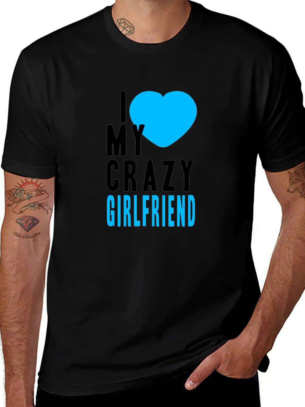 I Heart My Crazy Girlfriend - Black T-Shirt