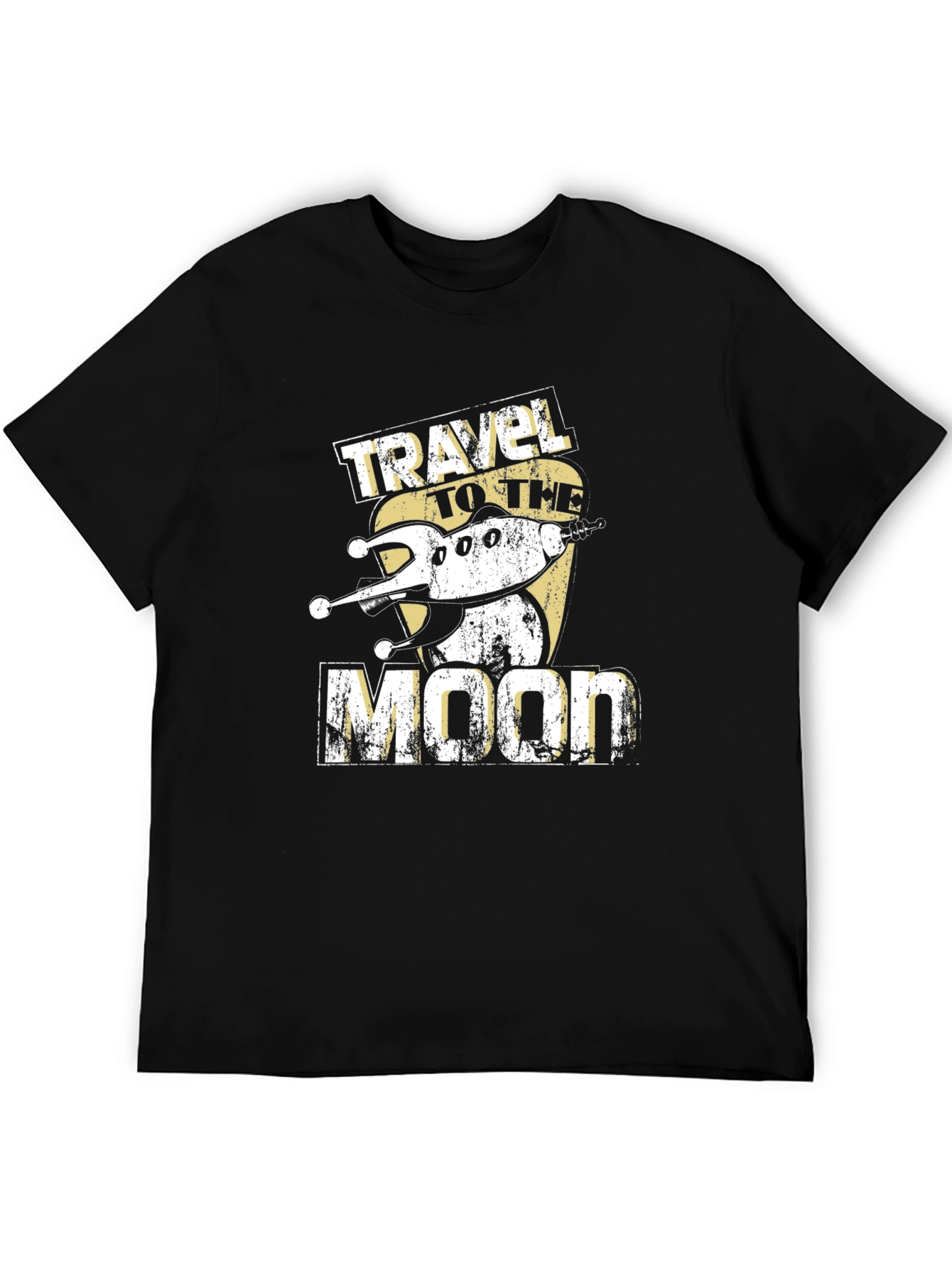 Travel to the Moon Graphic Tee - Retro Space Adventure