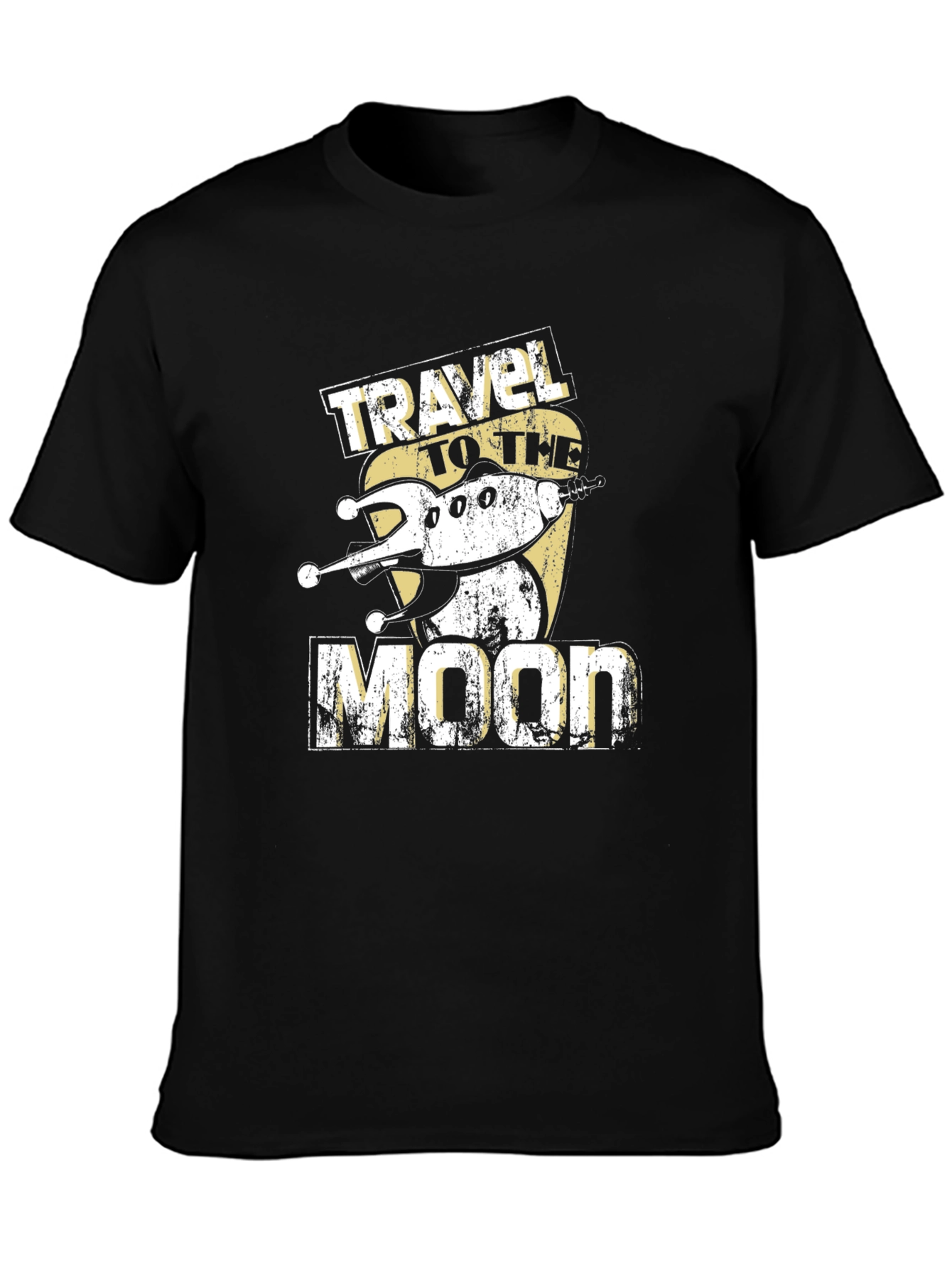 Travel to the Moon Graphic Tee - Retro Space Adventure