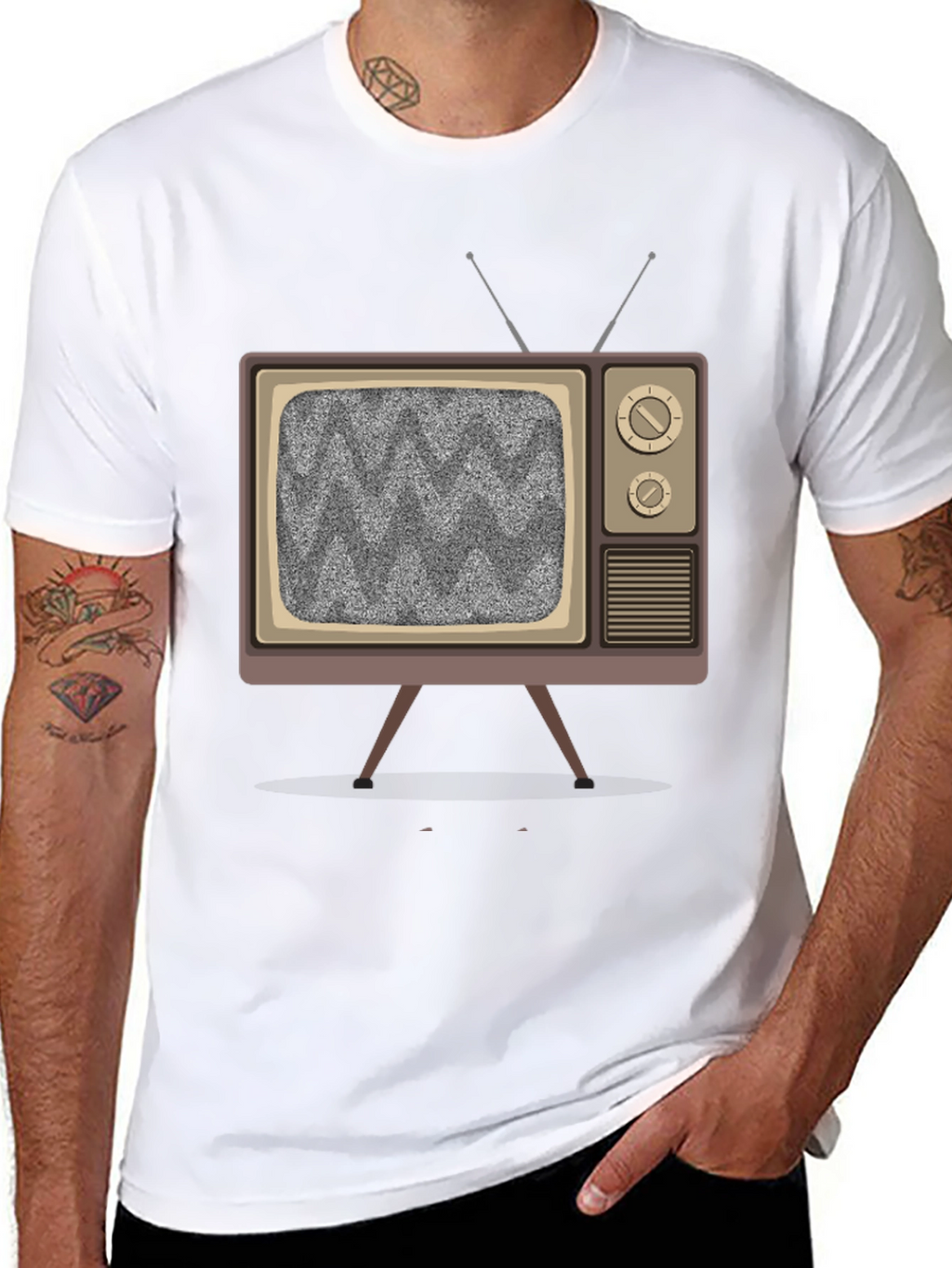 Retro TV Graphic Tee - Static Screen Design
