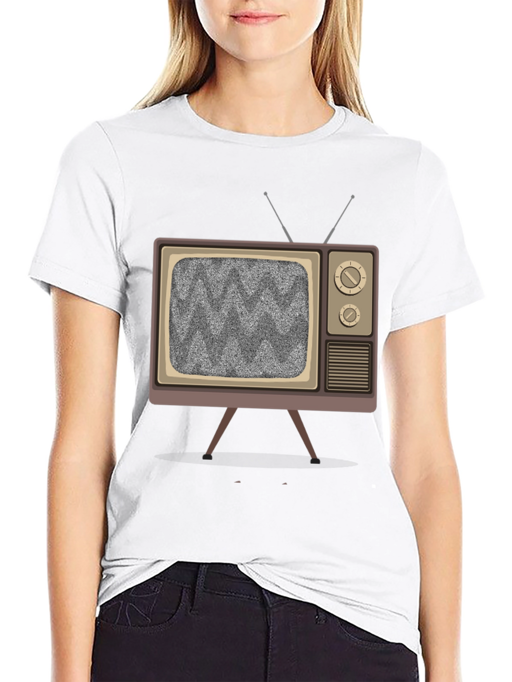 Retro TV Graphic Tee - Static Screen Design