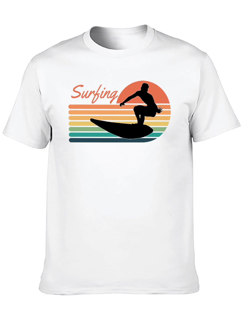 Retro Surfing Silhouette Graphic Tee