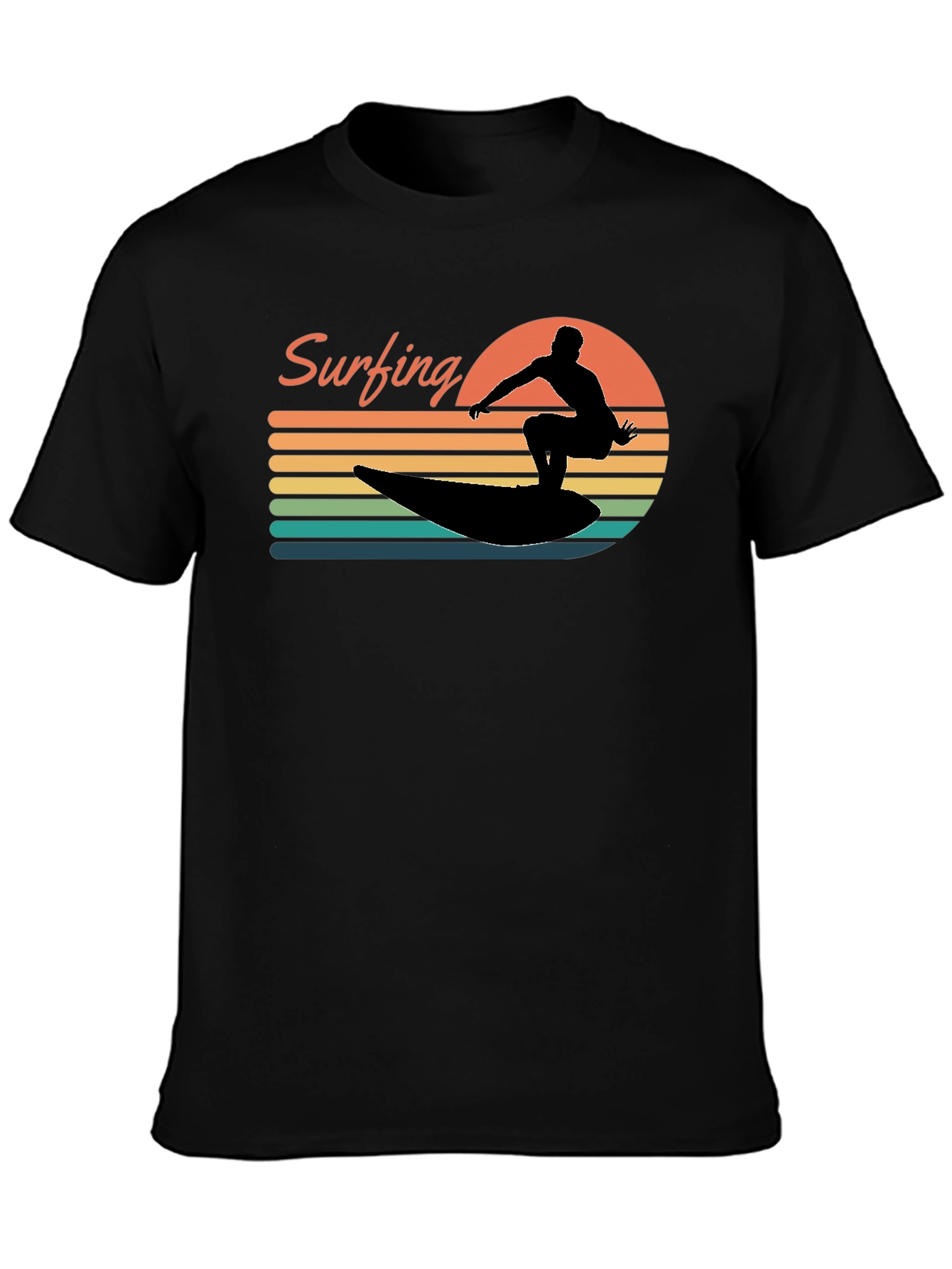 Retro Surfing Silhouette Graphic Tee
