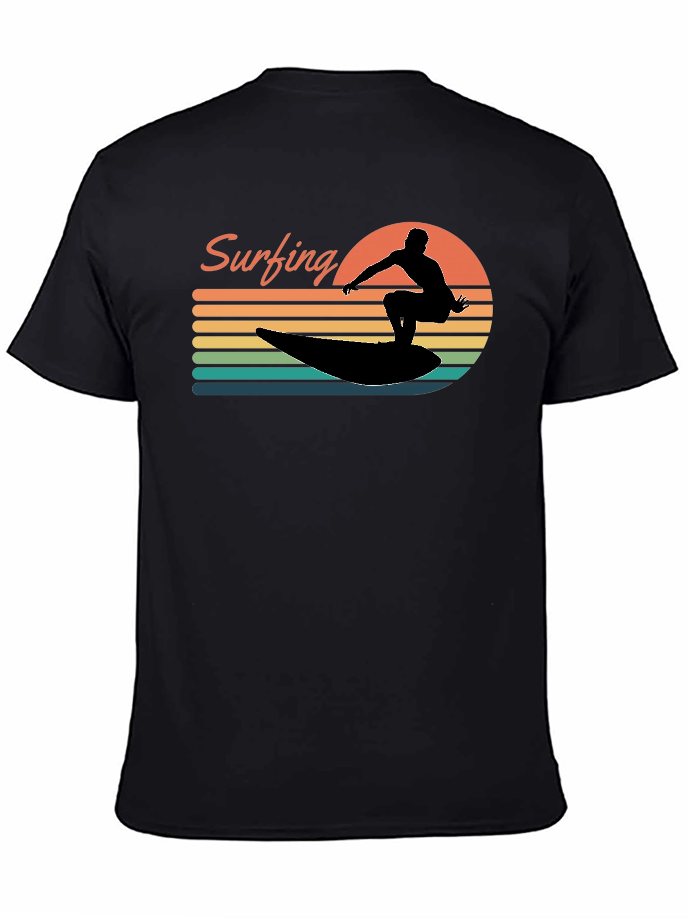 Retro Surfing Silhouette Graphic Tee