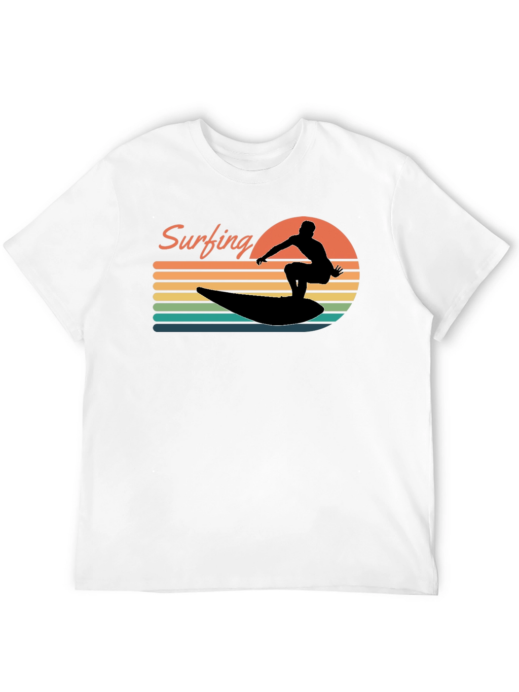 Retro Surfing Silhouette Graphic Tee
