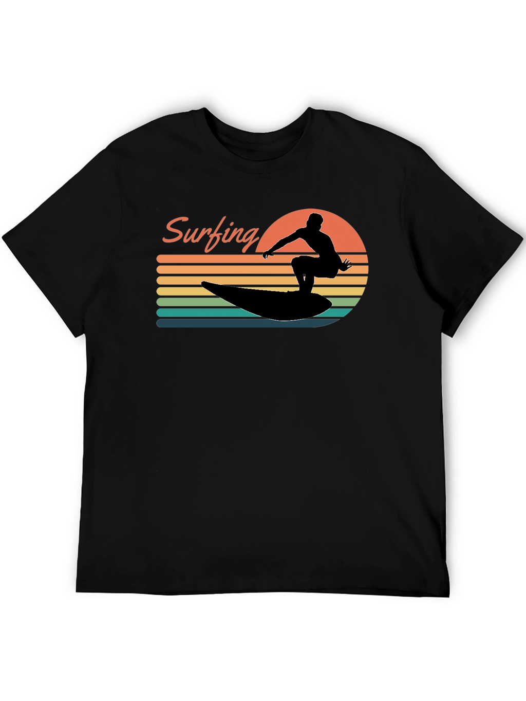 Retro Surfing Silhouette Graphic Tee