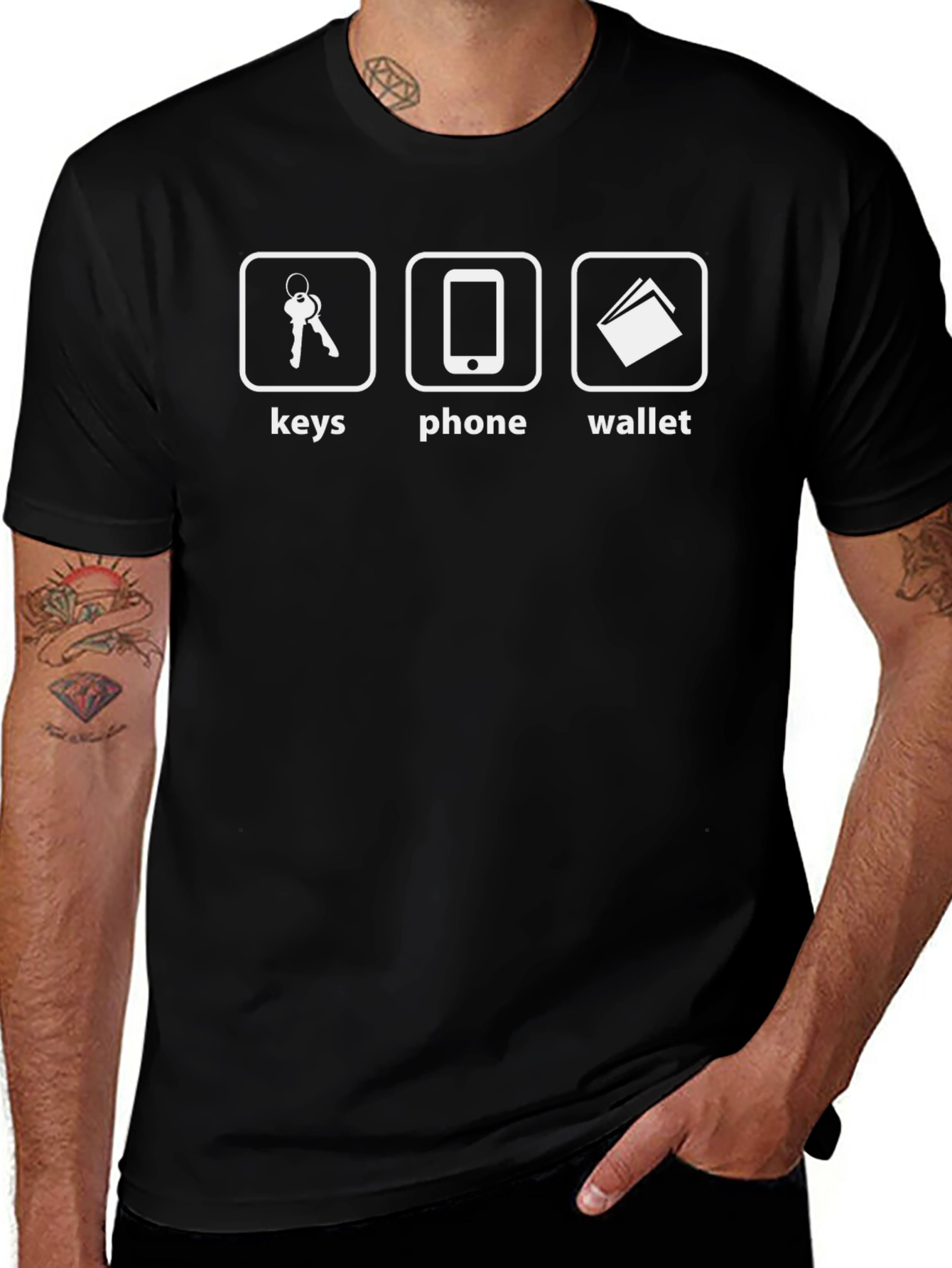 Keys Phone Wallet T-Shirt - Everyday Essentials Tee