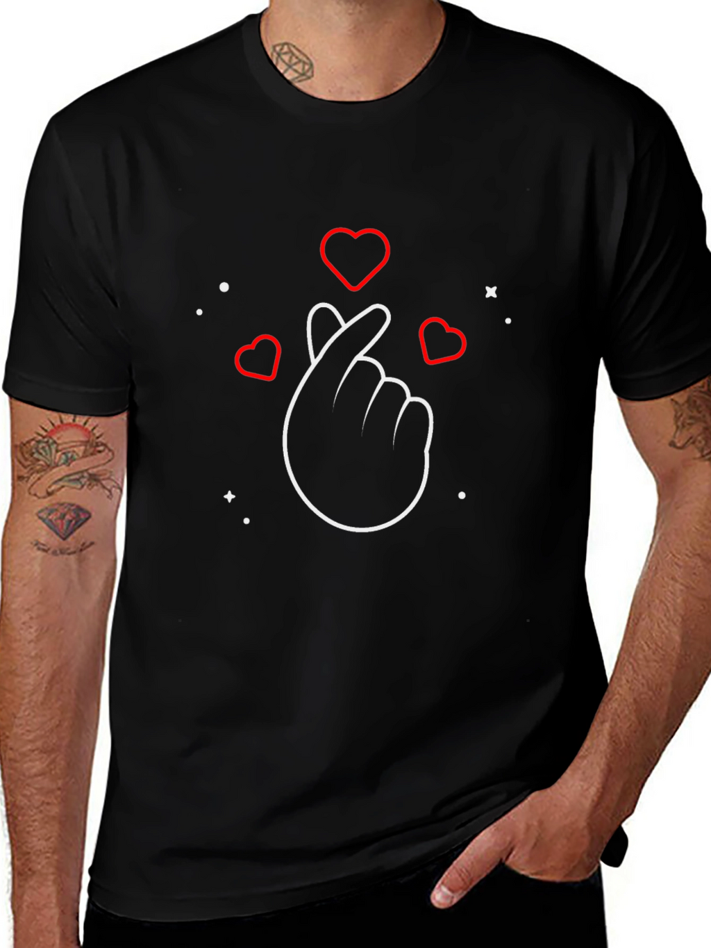 Heart Gesture Graphic Tee - Stylish Comfort