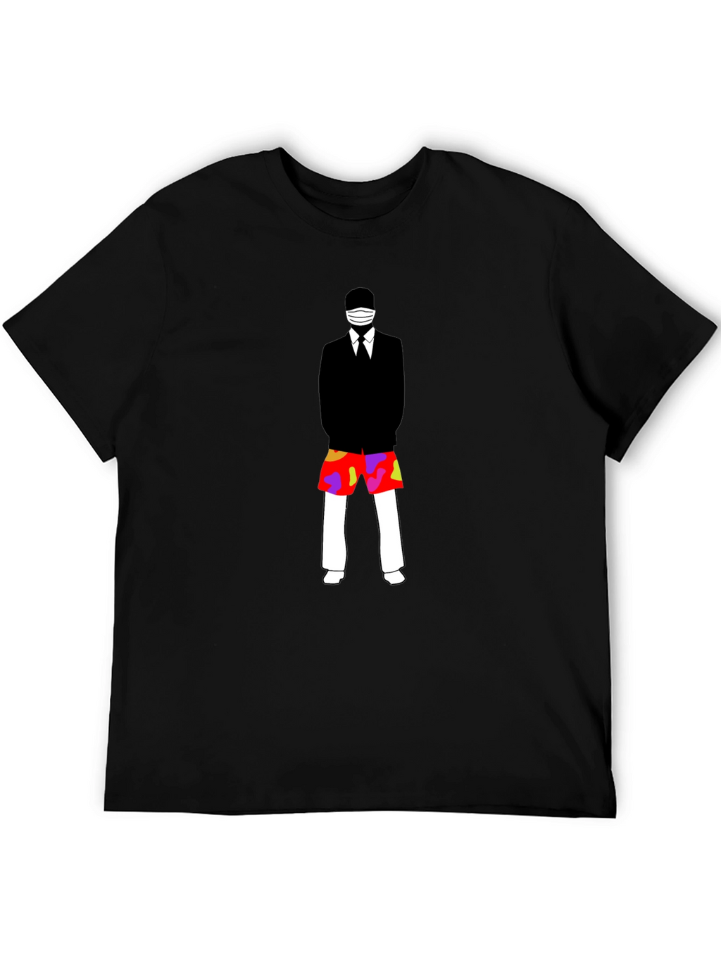 Masked Suit Man Summer Shorts Graphic T-Shirt