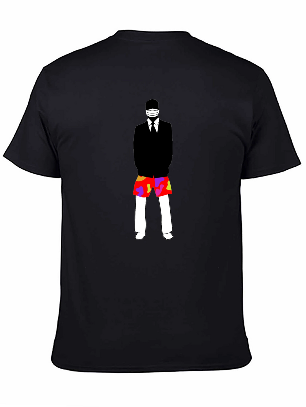Masked Suit Man Summer Shorts Graphic T-Shirt