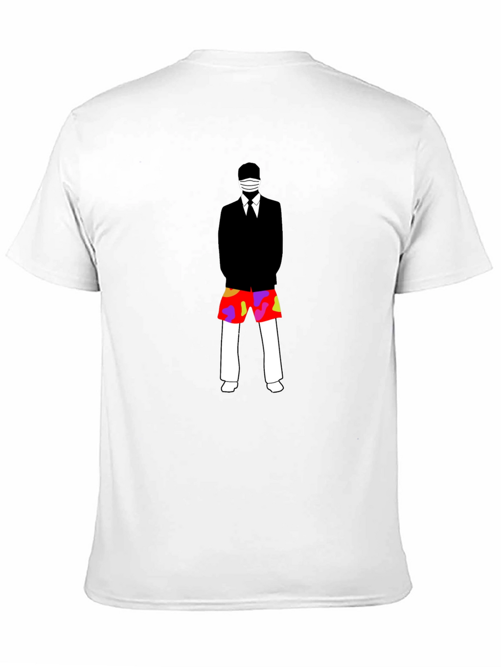 Masked Suit Man Summer Shorts Graphic T-Shirt
