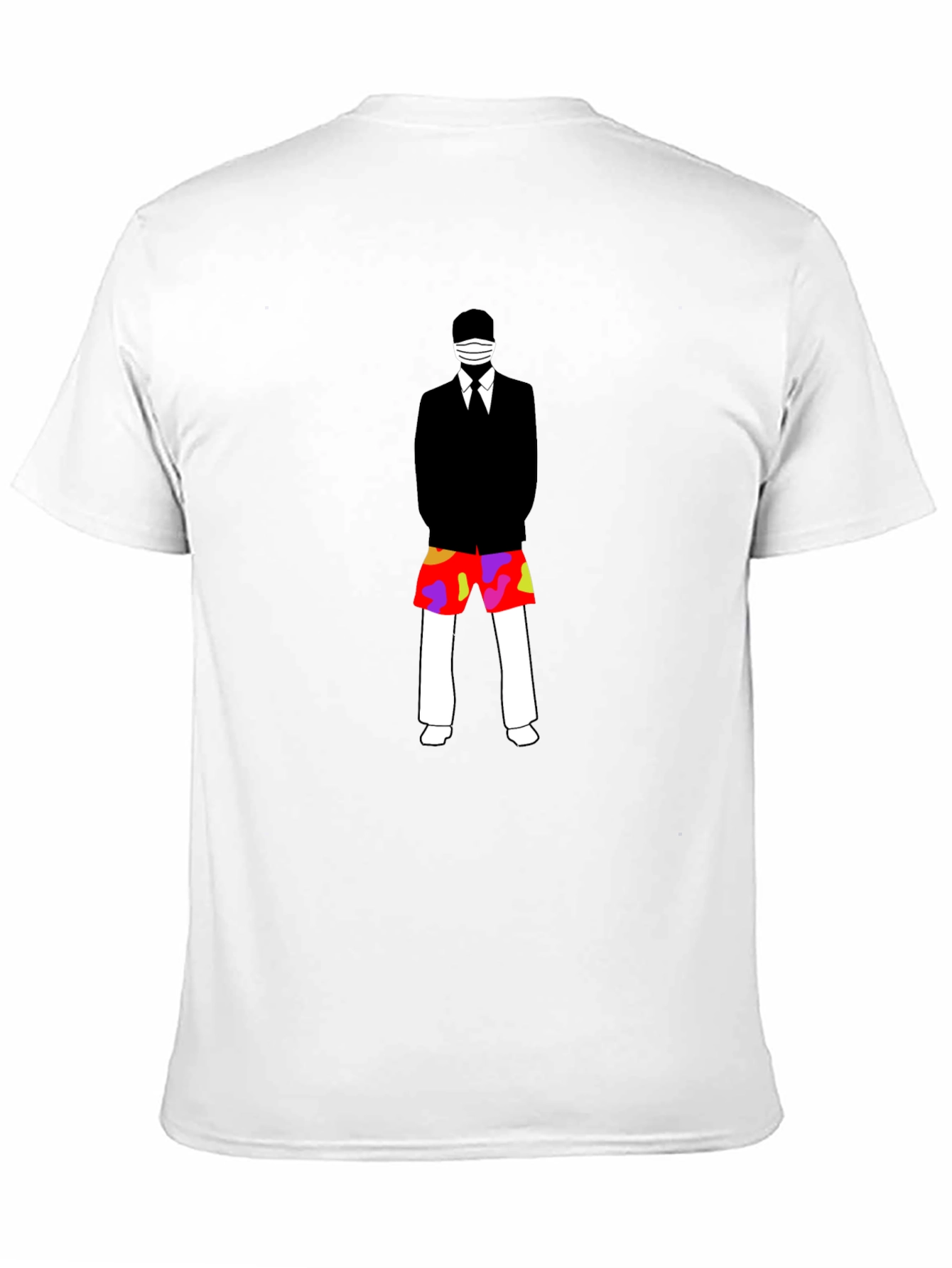 Masked Suit Man Summer Shorts Graphic T-Shirt