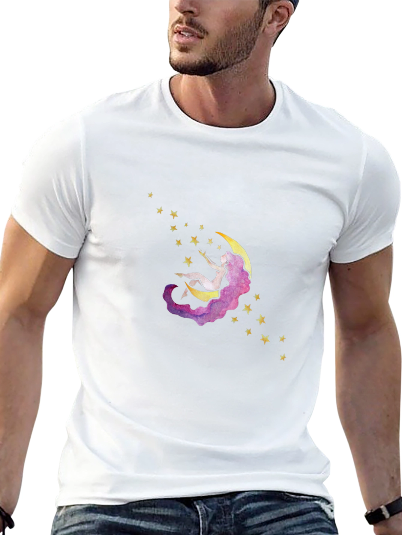 Moon Dreamer T-Shirt - Black Cotton