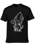 Squid Love Graphic Tee - Stylish Black Cotton T-Shirt