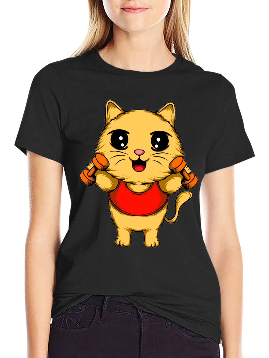Funny Cat Gym T-Shirt - Workout Kitten Tee