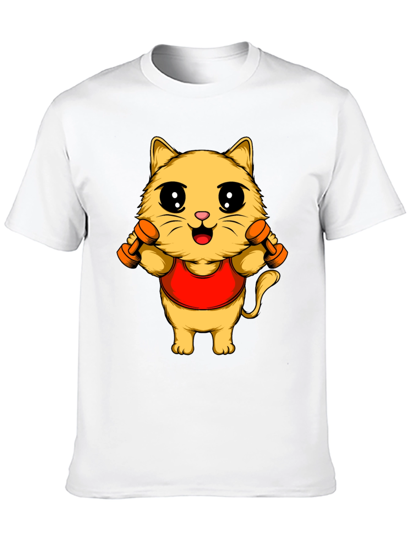 Funny Cat Gym T-Shirt - Workout Kitten Tee