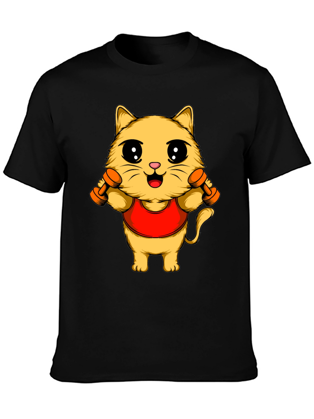 Funny Cat Gym T-Shirt - Workout Kitten Tee