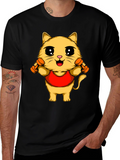 Funny Cat Gym T-Shirt - Workout Kitten Tee