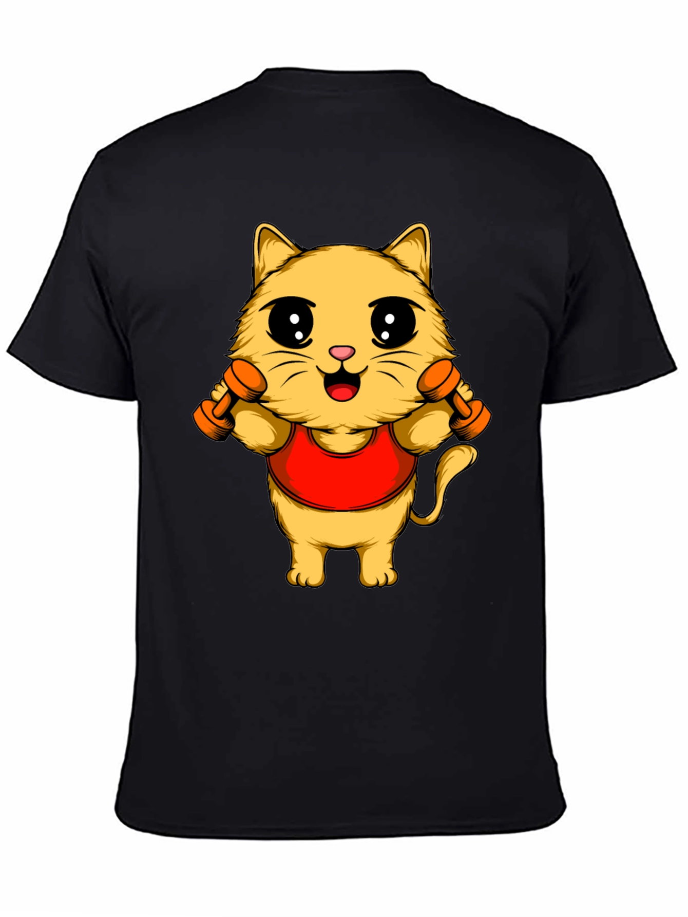 Funny Cat Gym T-Shirt - Workout Kitten Tee