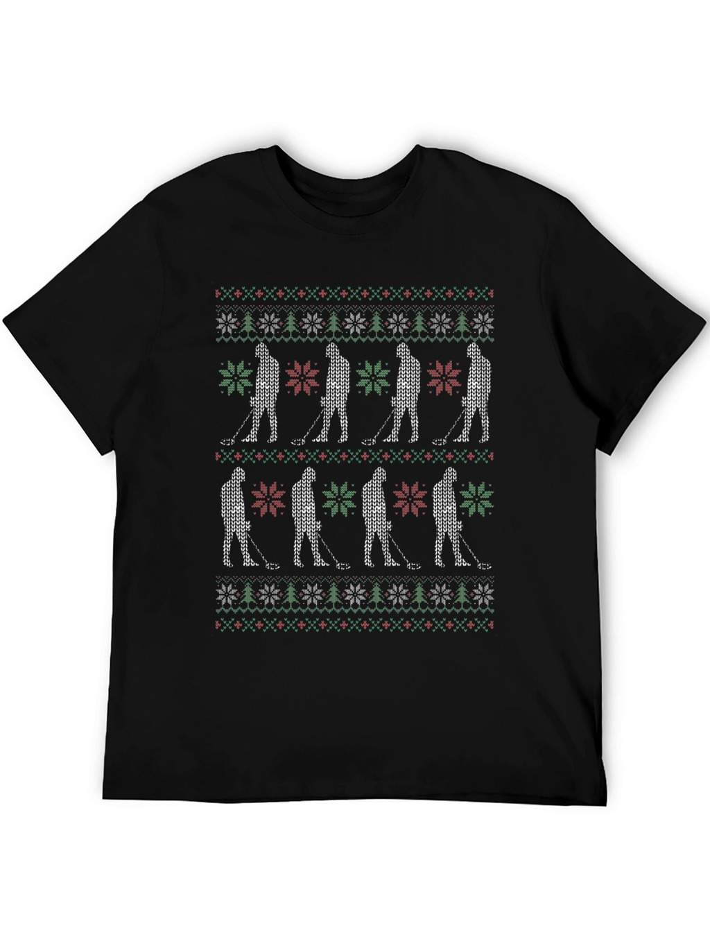 Festive Golf Pattern T-Shirt: Christmas Tee