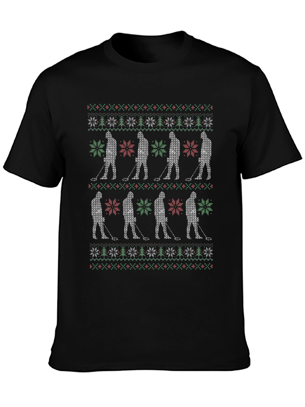 Festive Golf Pattern T-Shirt: Christmas Tee