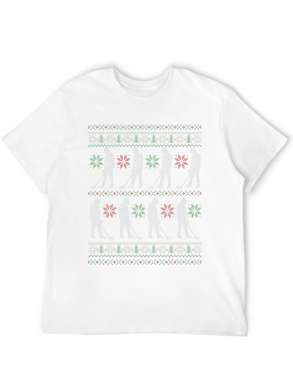 Festive Golf Pattern T-Shirt: Christmas Tee