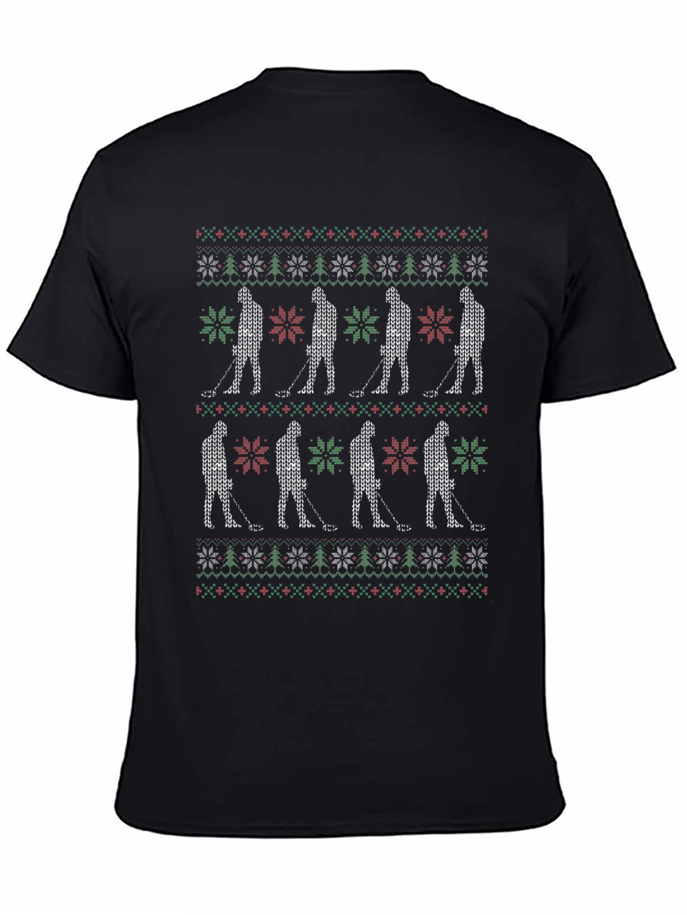 Festive Golf Pattern T-Shirt: Christmas Tee