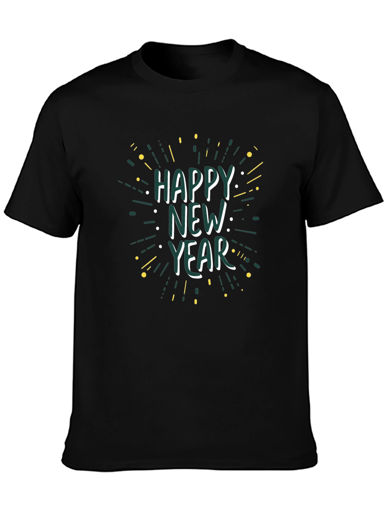 Happy New Year Black Graphic Tee