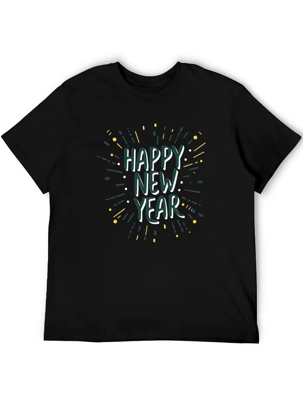 Happy New Year Black Graphic Tee