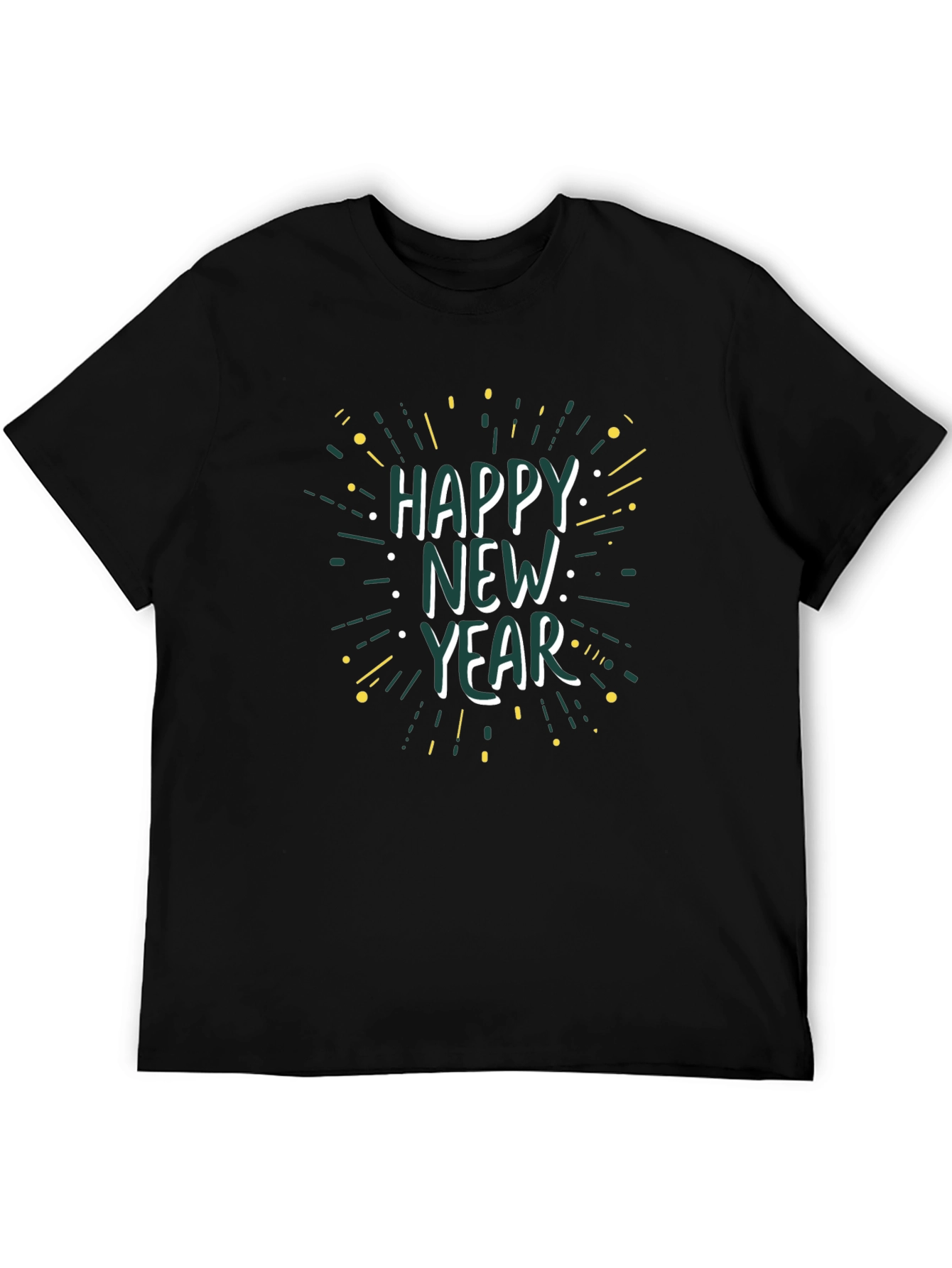 Happy New Year Black Graphic Tee