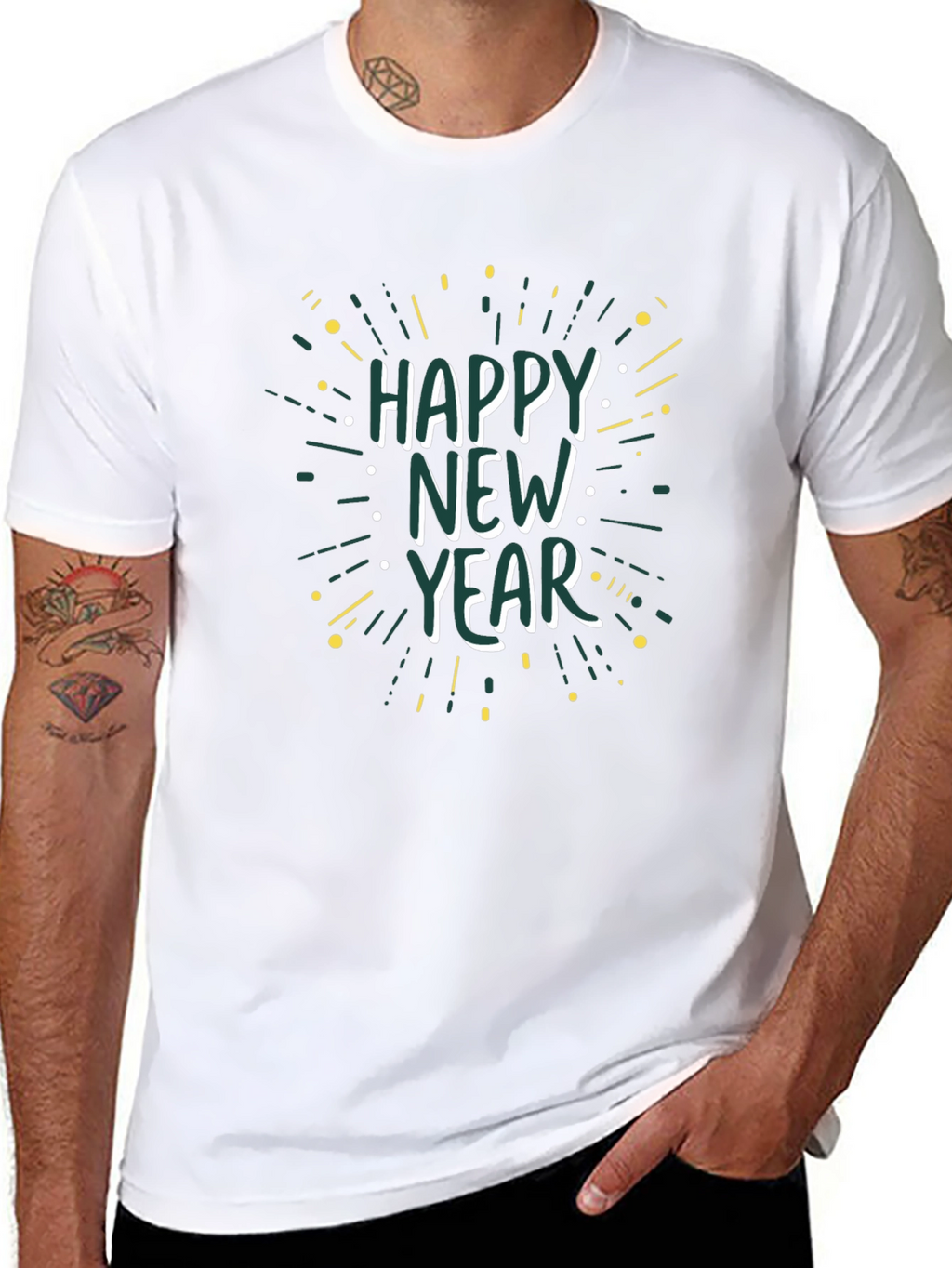 Happy New Year Black Graphic Tee