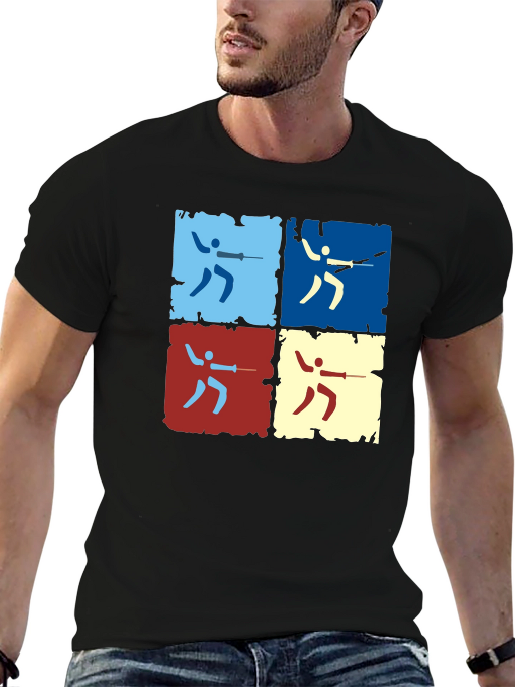 Fencing Pop Art Graphic Tee - Modern Sportswear