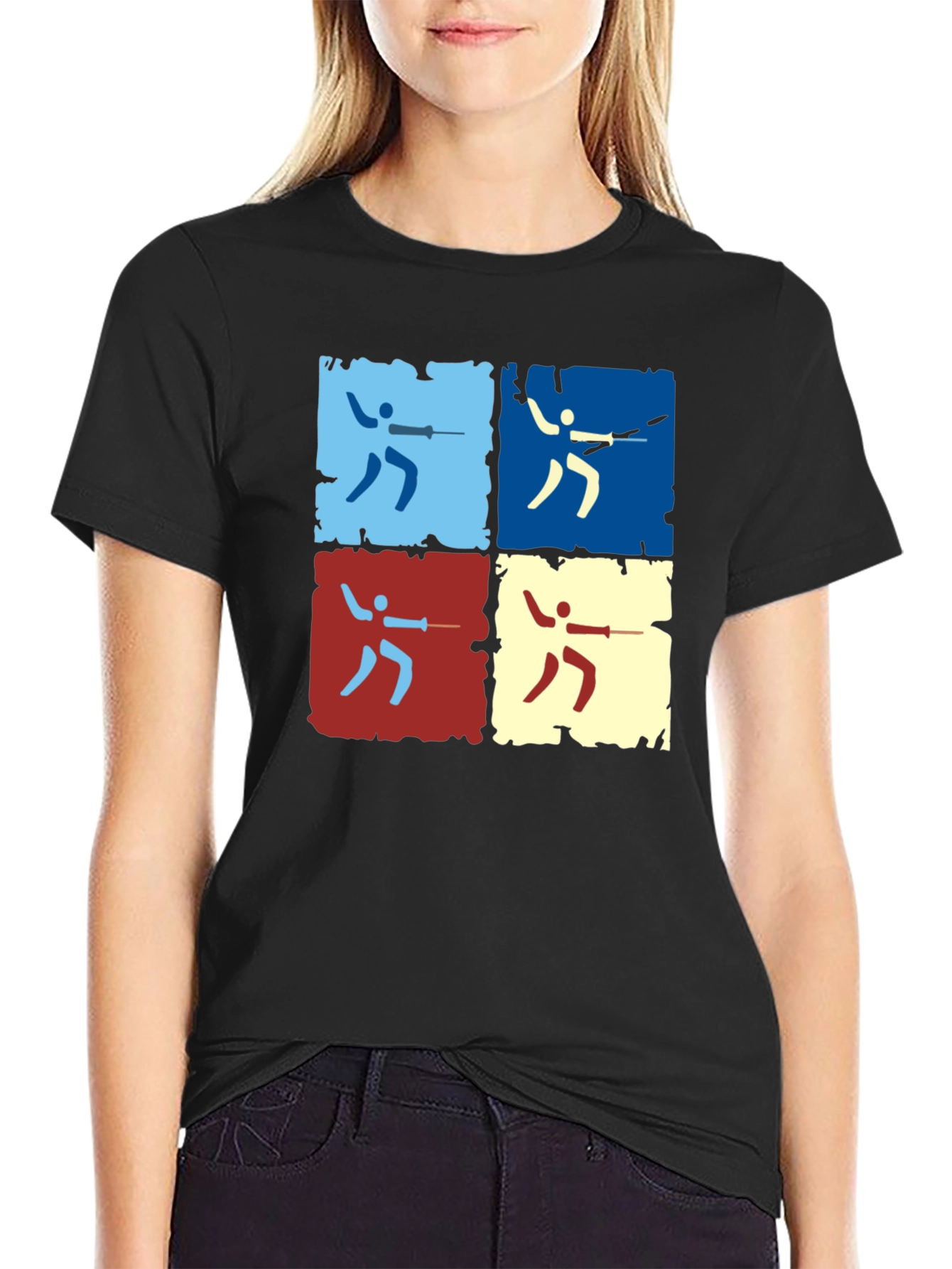 Fencing Pop Art Graphic Tee - Modern Sportswear