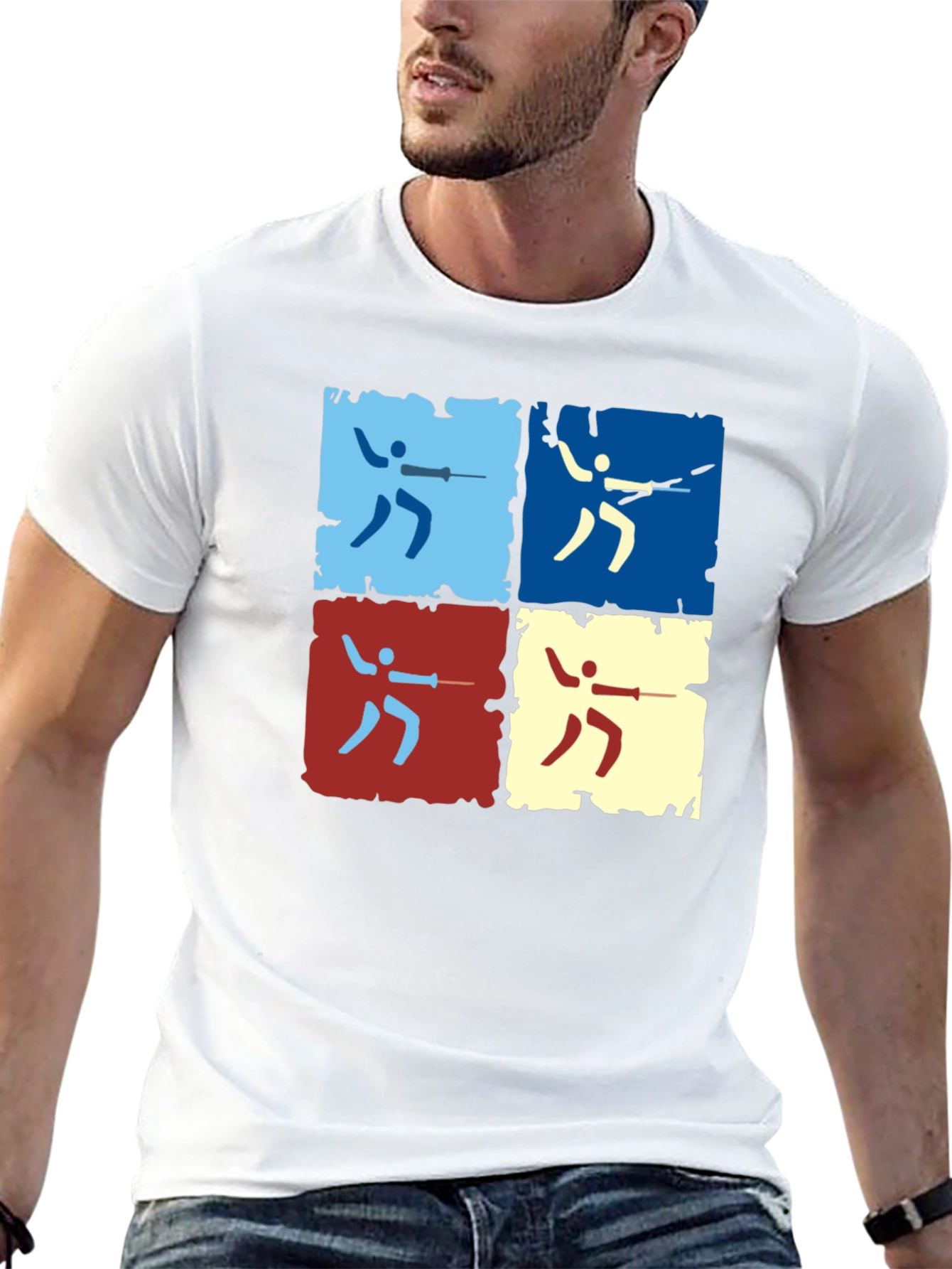 Fencing Pop Art Graphic Tee - Modern Sportswear