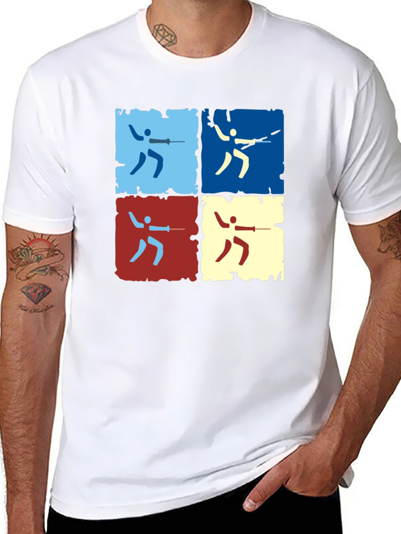 Fencing Pop Art Graphic Tee - Modern Sportswear