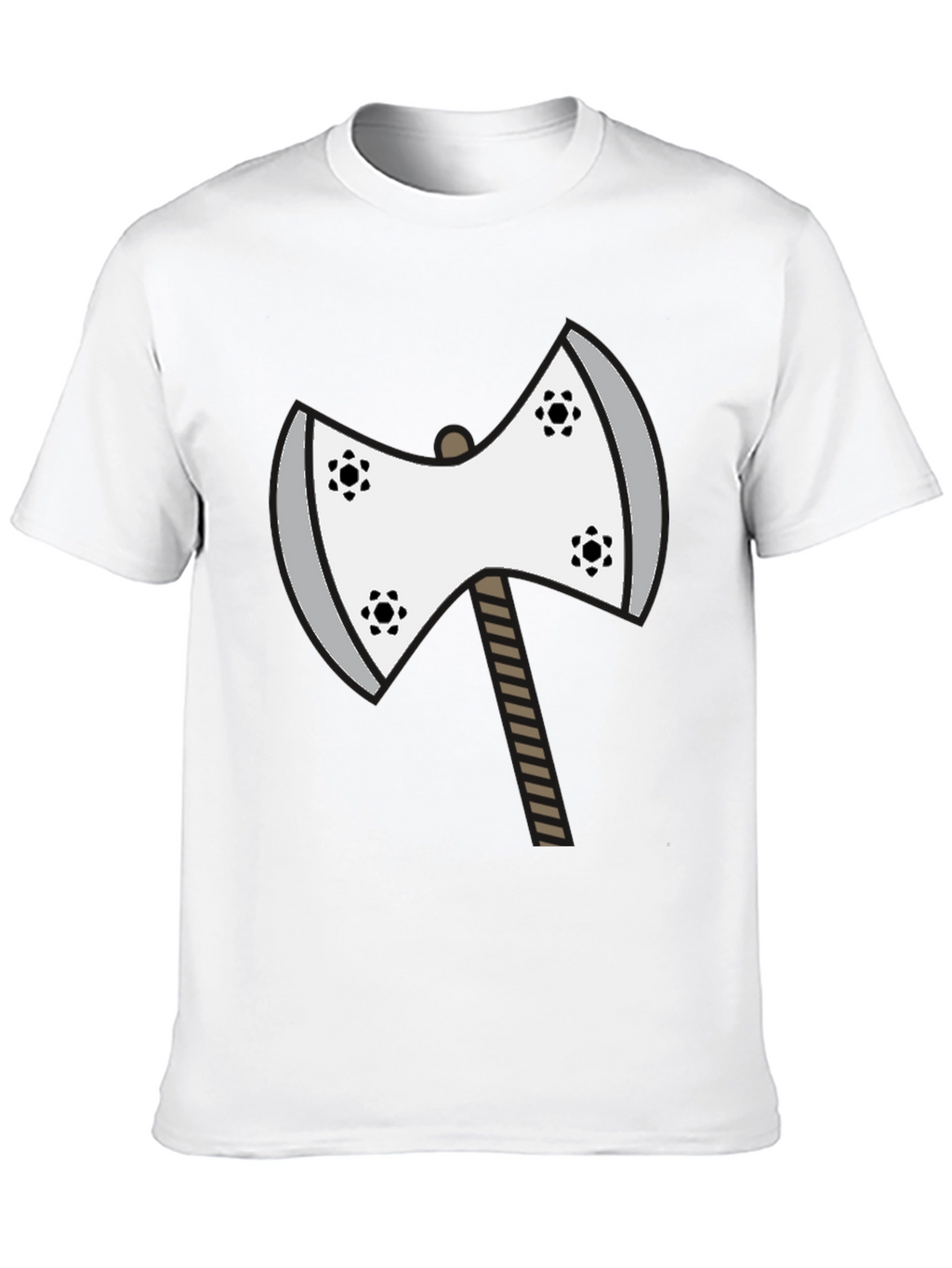 Axe Graphic Tee - Unique Cartoon Double Axe Design
