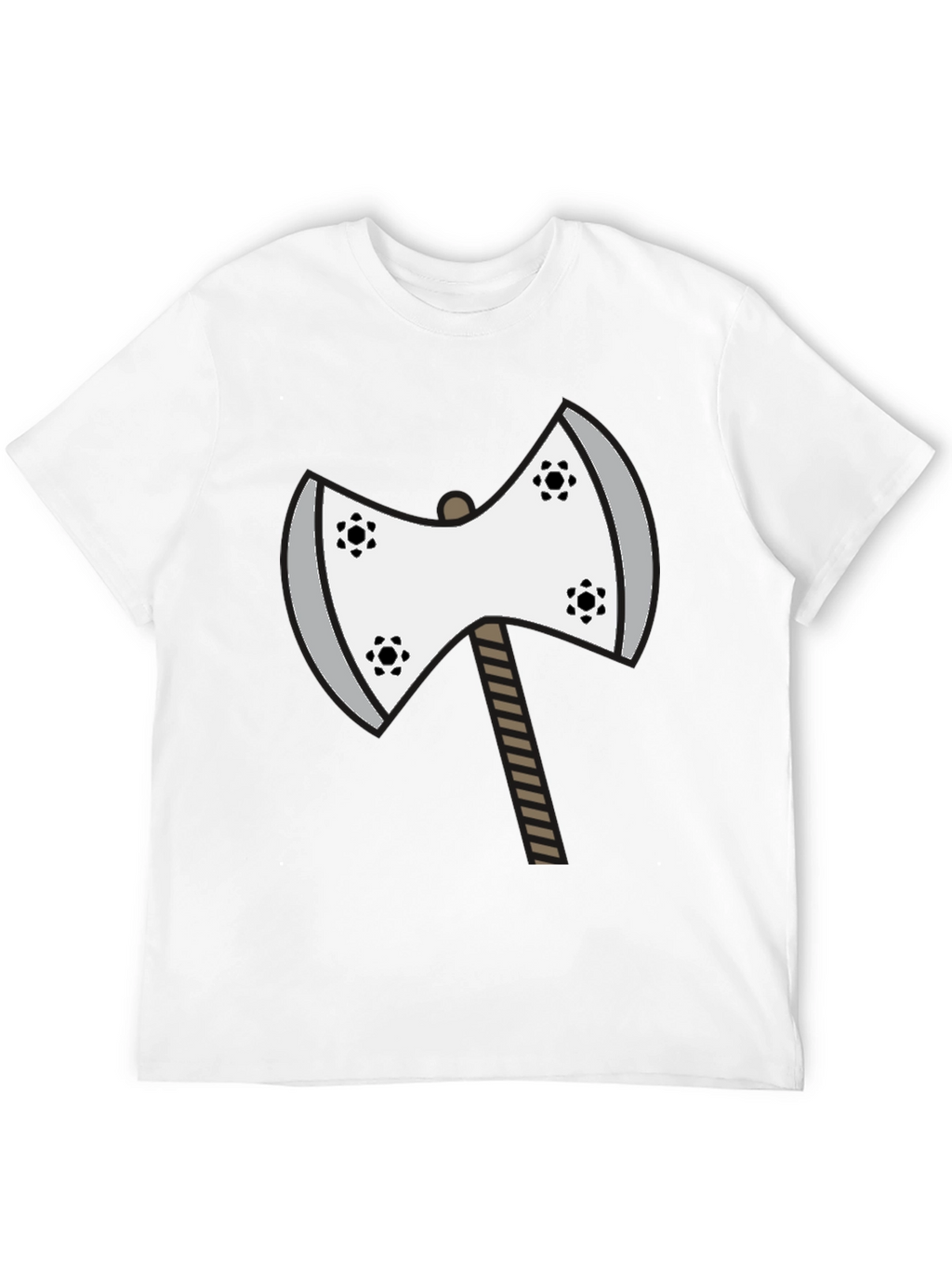 Axe Graphic Tee - Unique Cartoon Double Axe Design