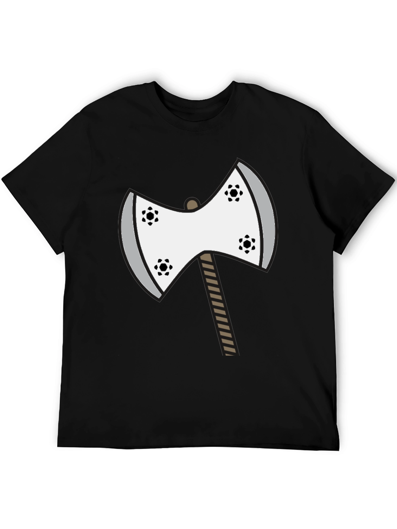 Axe Graphic Tee - Unique Cartoon Double Axe Design