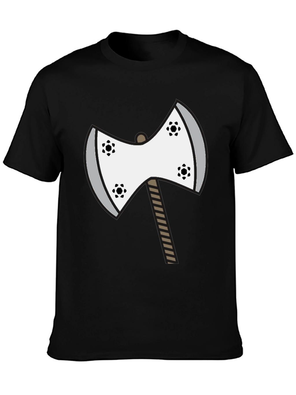 Axe Graphic Tee - Unique Cartoon Double Axe Design