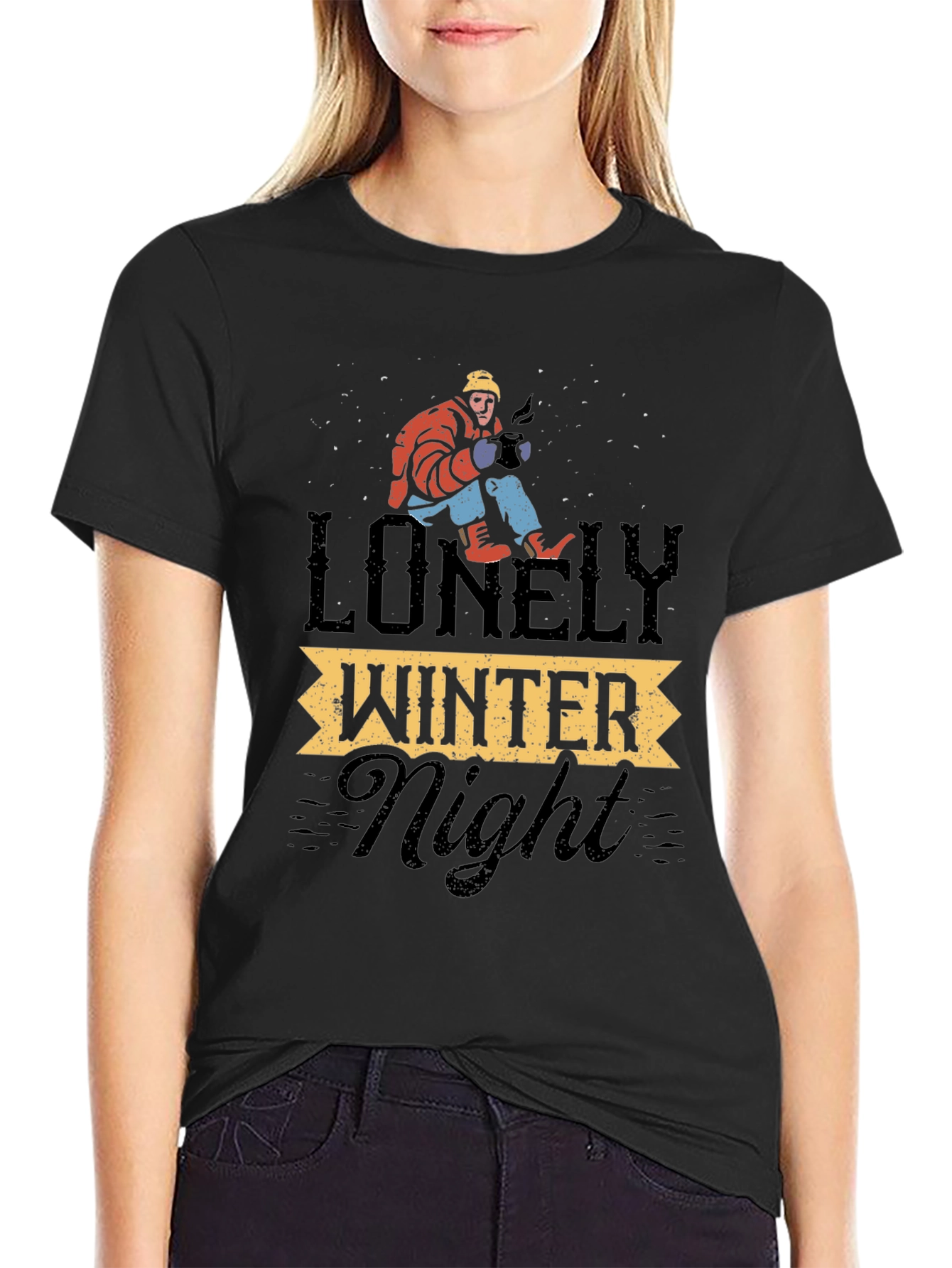 Lonely Winter Night Graphic T-Shirt