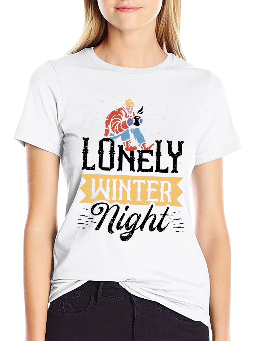 Lonely Winter Night Graphic T-Shirt