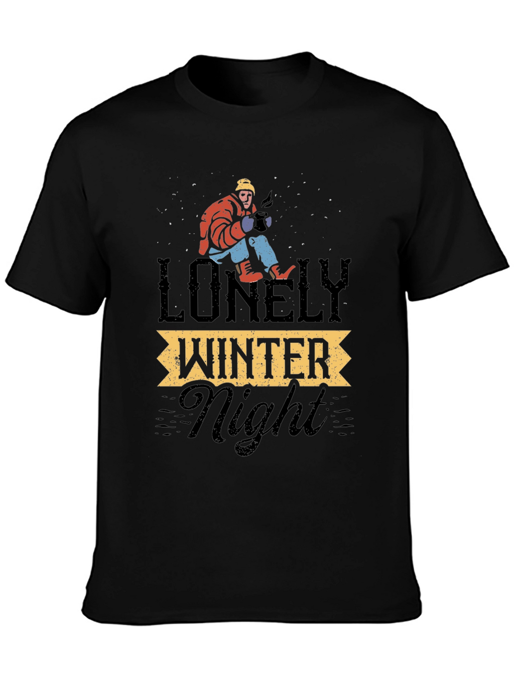 Lonely Winter Night Graphic T-Shirt