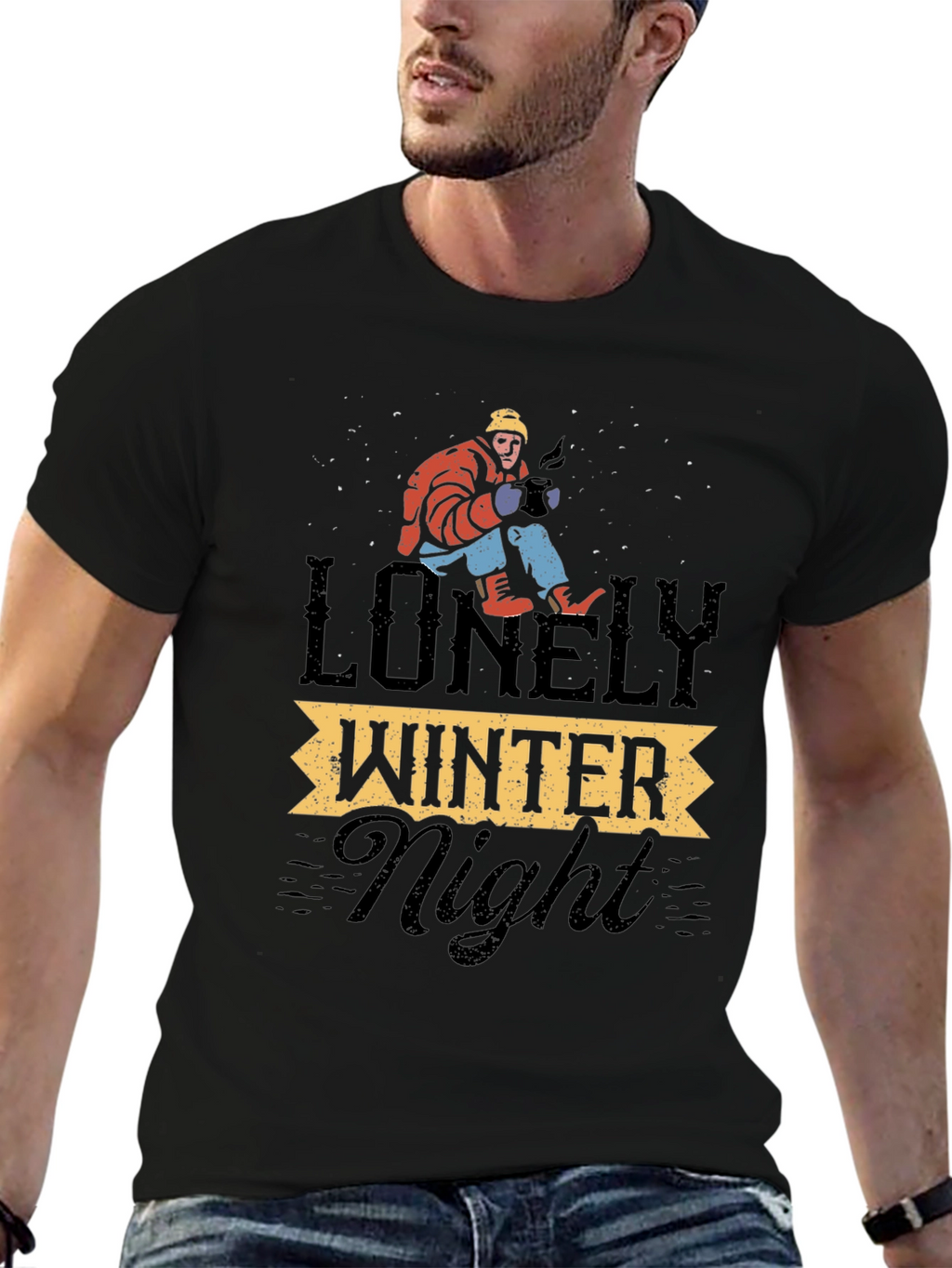 Lonely Winter Night Graphic T-Shirt