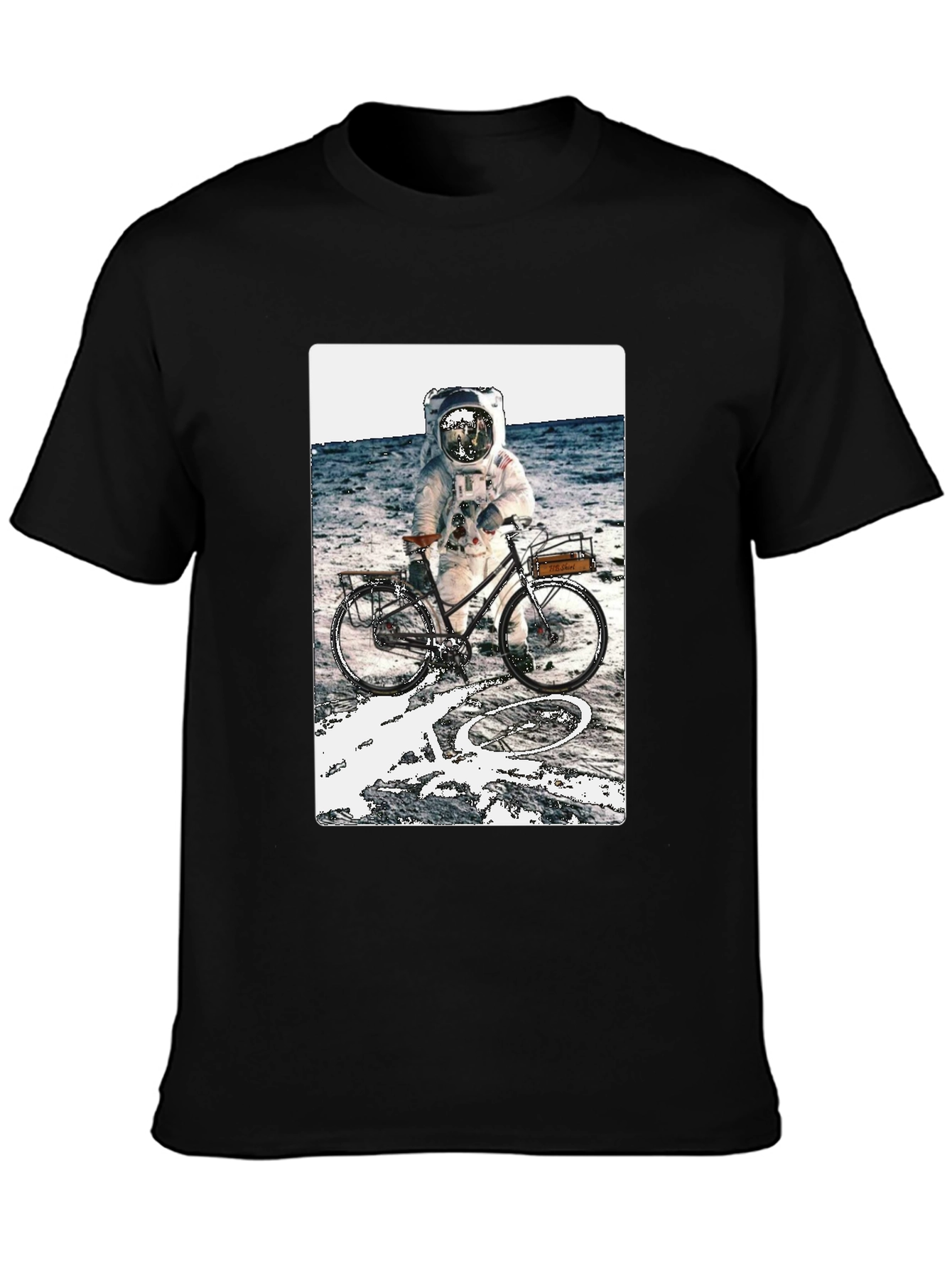 Astronaut on Bike Graphic Tee - Outer Space T-Shirt